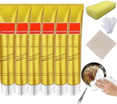 LONGLUAN 2022 New Metal Polishing Paste - Fixini All Metal Polish Cream - Ultimate Metal Polish Cream - Stainless SteelAluminumBrassCopper or Gold Polish Cleaner 6Pcs