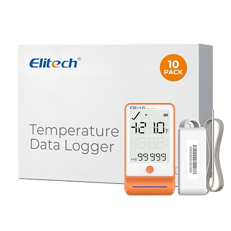 Elitech 10Pack Bluetooth Ultra-Low Temp Data Logger for Refrigerator