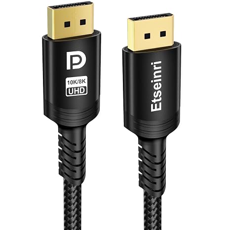 Etseinri VESA Certified DisplayPort Cable 4K 8K 16K 1.4 DP to DP Cord 2M