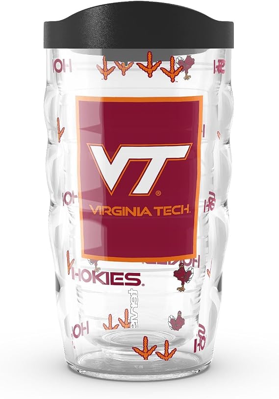 Tervis Virginia Tech Hokies - Overtime Made in USA Double Walled Insulated Tumbler Travel Cup Keeps Drinks Cold & Hot, 10oz, Classic