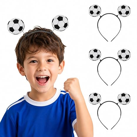 Healvian Pack of 3 Football Headbands Hair Bands Girls Women Headband Non-Slip Headband Football Hair Accessories for Football World Cup Summer Sports Cheerleader