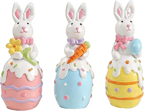 Easter Decor for Home Bunny Table Ornaments 3pcs Office Party Decorations