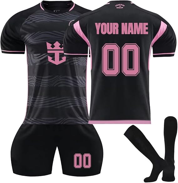 Football Kits for Kids and Adult, Personalised Football Shirt with Name Number, Shirts Shorts and Socks Set, Gifts for Boys Men