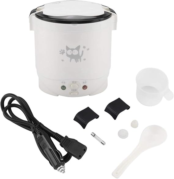 Joyzan Mini Rice Cooker for Car, Small Portable Travel Food Steamer 1L12V | Electric Multifunctional Lunch Box Non Stick Automatic Pot Cooking Heating Keep Warm Function Camping Noodles Soup Vegetable