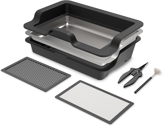 AC Infinity Large Trim Tray System, Interchangeable 3-Tray & 2-Screen Kit. | 20-Inch Trim Tray Kit, Ergonomically Designed for Lap or Table Trimming, Plant Harvest Set to Collect Leaves and Pollen
