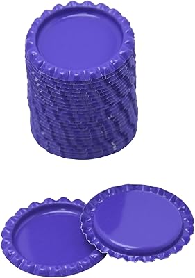 IGOGO 100 PCS Flattened Chrome Bottle Caps Chrome Purple, 1 Inch Smooth DIY Craft Caps for Jewelry Making, Hair Bows, Resin Projects, Pendants, Scrapbooking, Art Projects