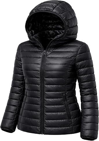 ZITY Women Lightweight Puffer Winter Jacket Hooded Insulated Puffy Coat for Snow Ski Hiking Travel