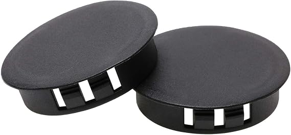 ONLYKXY 10pcs Plastic Round Snap Furniture Hole Plug Button,1.57inch,Black
