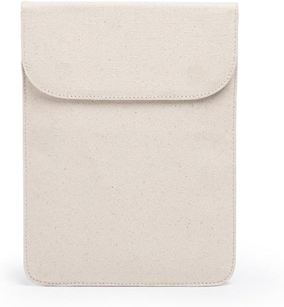 Liner Bag iPad Sleeve Soft Case Pouch Square Inner Bag with Cotton Magnetic Closure Simple and Stylish Storage Case Available for iPad (Beige,Middle)