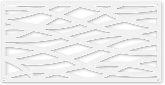 Wave Decorative Lattice, Privacy Screen, Deck Skirting, Multi-use Panel (2 ft. x 4 ft., White, 1)