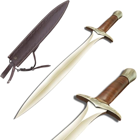 Halfling Sword with Sheath, Ancient Greet Short Sword, Greek Xiphos Sword, Roman Gladius Sword Real with Leather Handle, Roman Sword