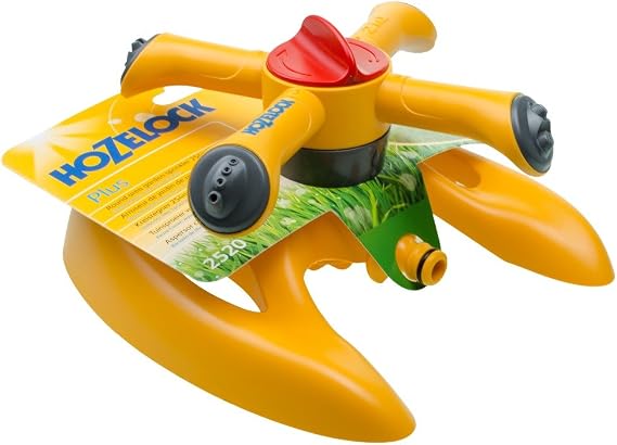 HOZELOCK - Sprinkler Rotating Plus 254 m²: Spray Sprinkler on Sled for Medium-sized Surfaces (ø 18m): 2 Spray Patterns for Even Coverage Watering [2520P0000]