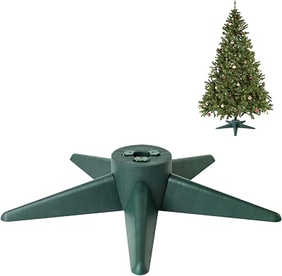 Bjartur Christmas Tree Stand, Christmas Tree Base for Artificial Tree up to 7 Ft Adjustable Holder Replacement Fits 0.750.871.25 Inch Xmas Tree Pole Green Decorations