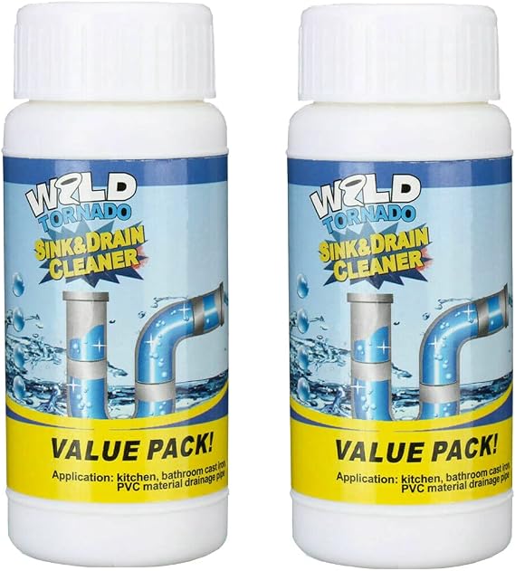 Powerful Sink and Drain Cleaner Portable Powder Cleaning Tool Chemical Powder Agent for Kitchen Toilet Pipe Dredging (2-Pack)