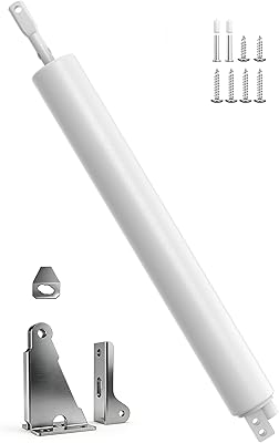 Screen Door Closer, Draft Door Closer, 304 Stainless Steel Construction, 10-Year Service Life, Corrosion-Resistant, Adjustable, Quiet Closing with Hold-Open Function White 1pack