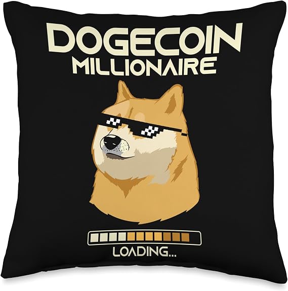 Dogecoin Millionaire Loading Funny Doge Crypto Meme Throw Pillow