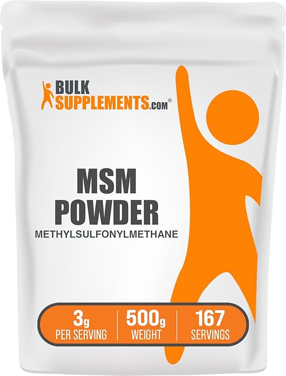 MSM Powder - Methylsulfonylmethane, MSM Supplement, Nutritional Supplement - Gluten Free, 3g per Serving, 500g (1.1 lbs) (Pack of 1)
