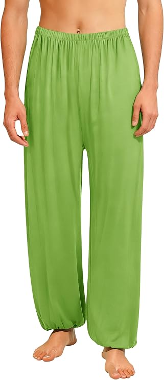 AvaCostume Men's Lightweight Loose Yoga Pants Elastic Waist Modal Yoga Harem Pants