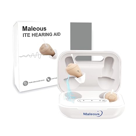 Hearing Aids for Seniors,Rechargeable Hearing Aids with Noise Cancelling, Comfortable and invisible IN-THE-EAR Hearing Aids, Clear Sound, Standby 80H, One-Button Operation