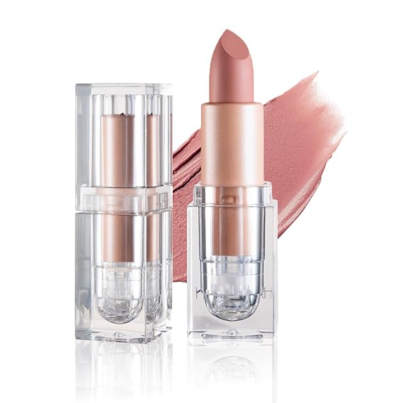 IONSGAKO Matte Nude Lipstick, Velvet Lip Gloss for Women Girls, Nude Pink