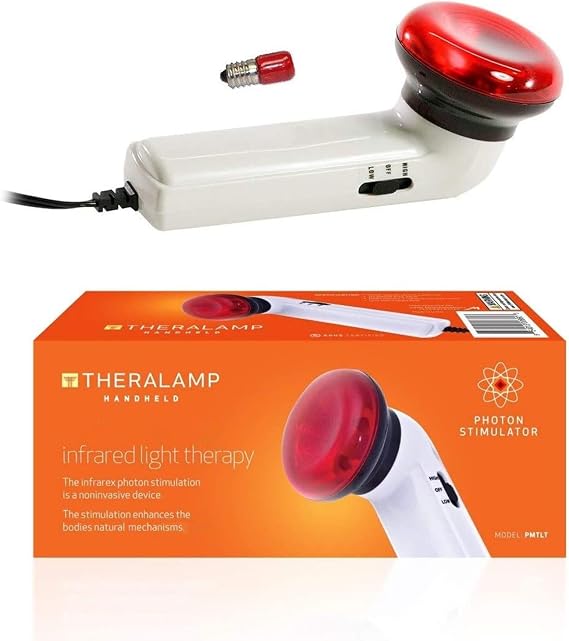 Red Light Therapy Infrared Heating Wand by Theralamp Handheld Heat Lamp Includes Replacement Bulb