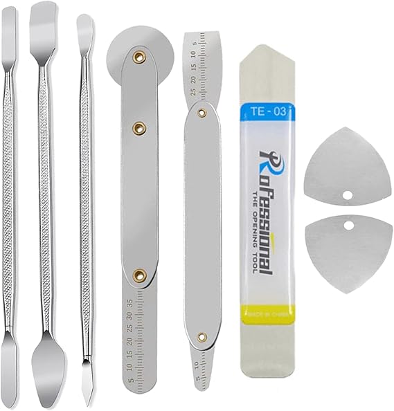 Spudger Pry Tool Kit 8 Piece Opening Tool, Metal Spudger Tool Kit, Ultra-thin Prying & Open Tool for iPhone, Laptop, iPad, Cell Phone, MacBook, Tablet, Computer, Electronics Repair