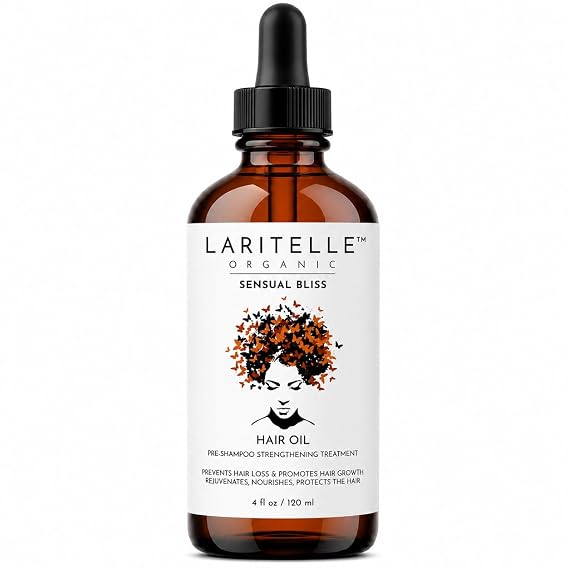 Laritelle Organic Hair Growth Treatment Oil Sensual Bliss Pumpkin Seed, Camellia, Marula, Rosemary & Clary Sage Anti-Thinning, 4 oz