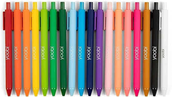 Yoobi Scented Retractable Gel Pens Fine Point (1.0 mm), Assorted Fruity Scents & Bright Colors Pack of 18 with Comfortable Grip Fun Gift for Kids & Adults, Back to School Supplies