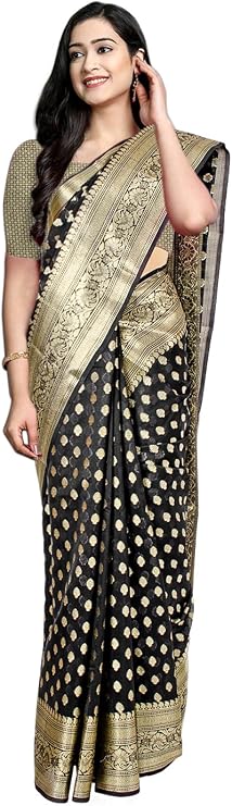 Chandrakala Banarasi Saree for Women with Unstitched Blouse Piece Indian Wear (1105)