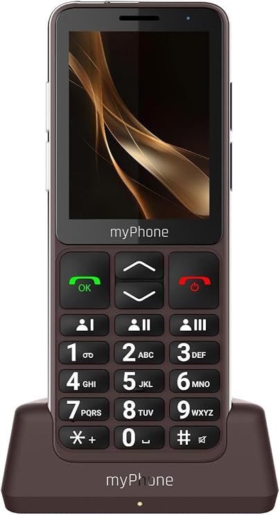 myPhone Bueno LTE Senior Mobile Phone with Charging Station 2.8 Inch Display Quick Dial Buttons SOS Button 4G - Praline Collection