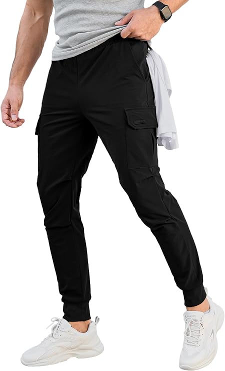 Comdecevis Men's Slim Fit Stretch Casual Cargo Joggers