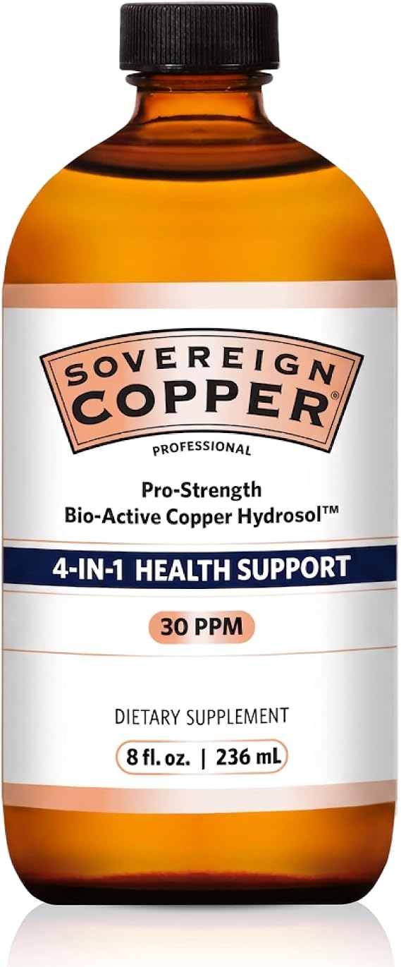Sovereign Copper Pro-Strength Bio-Active Copper Hydrosol, 8 fl oz (237 mL)