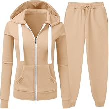 Fall Outfits for Women 2025 Two Piece Lounge Set Fleece Zip up Hoodies Athletic Baggy Joggers Sweatsuit Travel Outfit