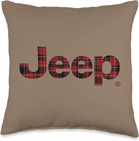 Jeep Plaid Logo Throw Pillow