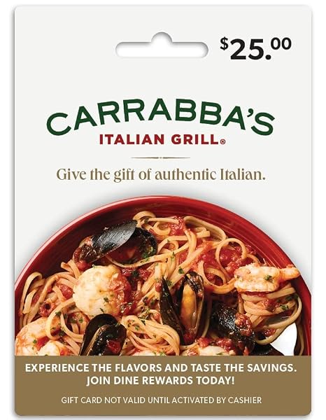 Carrabba's Italian Grill Restaurant Physical Gift Card