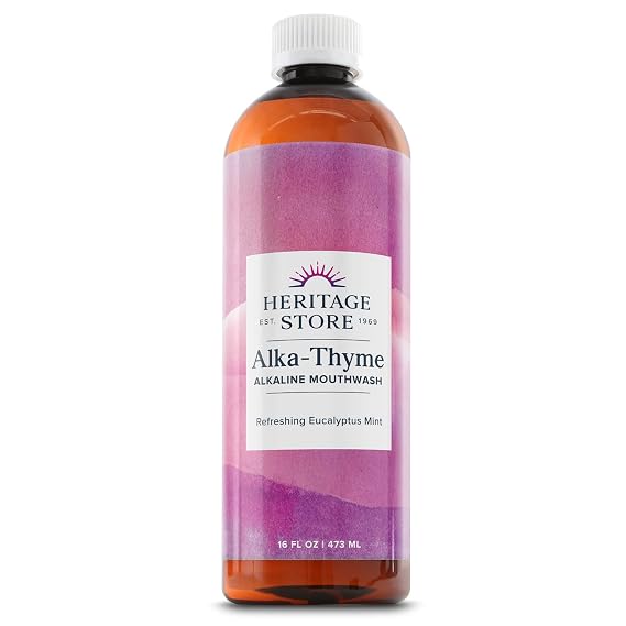 Heritage Store Alka-Thyme, Natural Alkaline Mouth Wash for Adults, 16 fl oz
