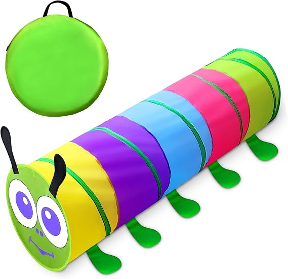TIKTENT Kids Play Tunnel for Toddlers Colorful Pop Up Crawl Tunnel Toy | Collapsible Gift for Girl Boy Birthday Gift, Indoor Outdoor Toddler Children or Dog
