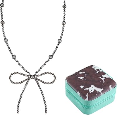 Navajo Pearl Bow Necklace and Western Jewelry Box for Women Cowgirl Necklaces Jewelry