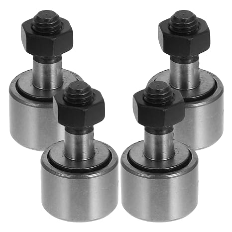 4pcs Bolt Type Needle Roller Cam Follower Bearing High Precision Cam Follower for Machine Tool Guide Rail Track Accessories with External Threaded Support Shaft