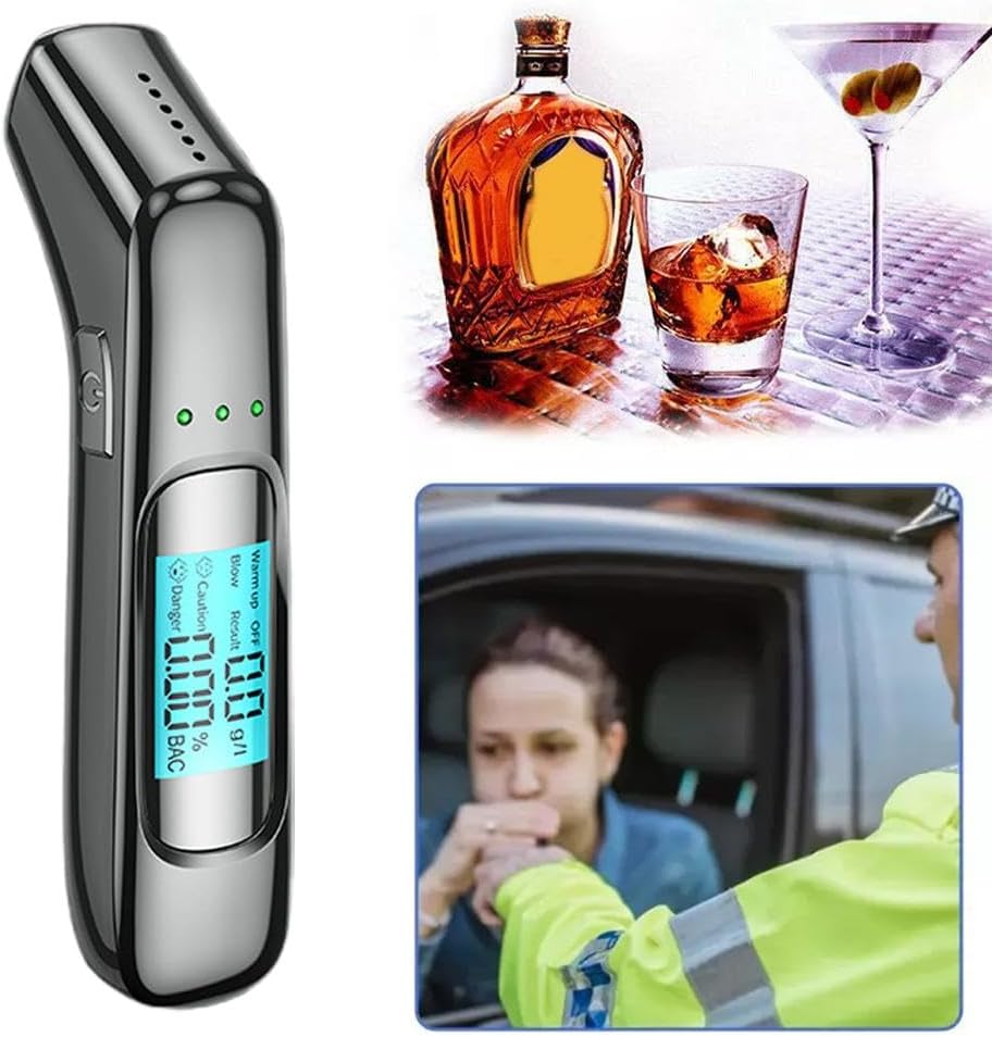 Breathalyzer,High-Accuracy Professional Alcohol Tester, Drink-Driving Tester Portable Blowing Alcohol Monitor, LCD Digital Display Alcohol Tester