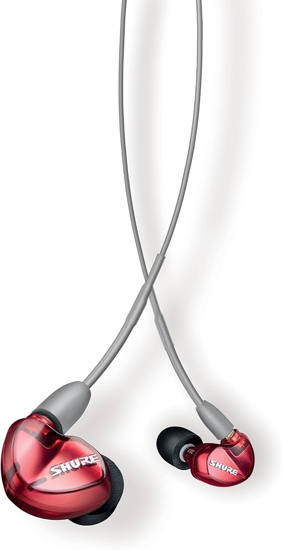Shure SE535LTD Professional Wired Sound Isolating Earbuds, High Definition Sound + Natural Bass, Three Drivers, Secure in-Ear Fit, Detachable Cable, Durable Quality - Red