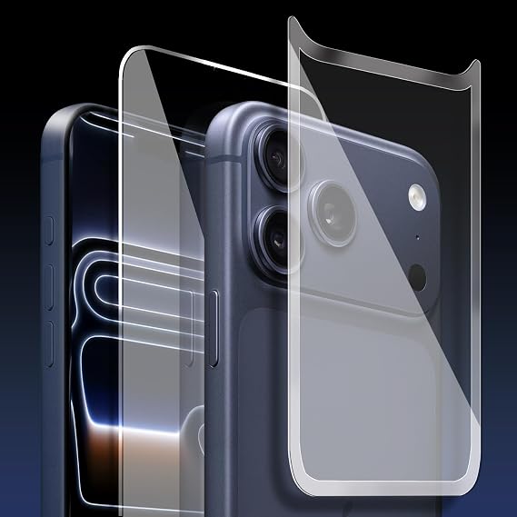 for iPhone 17 Pro Front and Back Screen Protector, iPhone 17 Pro Glass Protector Front & Back Tempered Glass HD Clarity (6.3 inch)