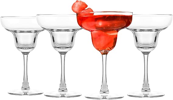 Margarita Glasses Set of 4 - Stemmed Martini Glasses - 8 OZ Coupe Glass - Elegant Cocktail Glass for Parties, Gifts, Housewarming, Weddings, Aniversary