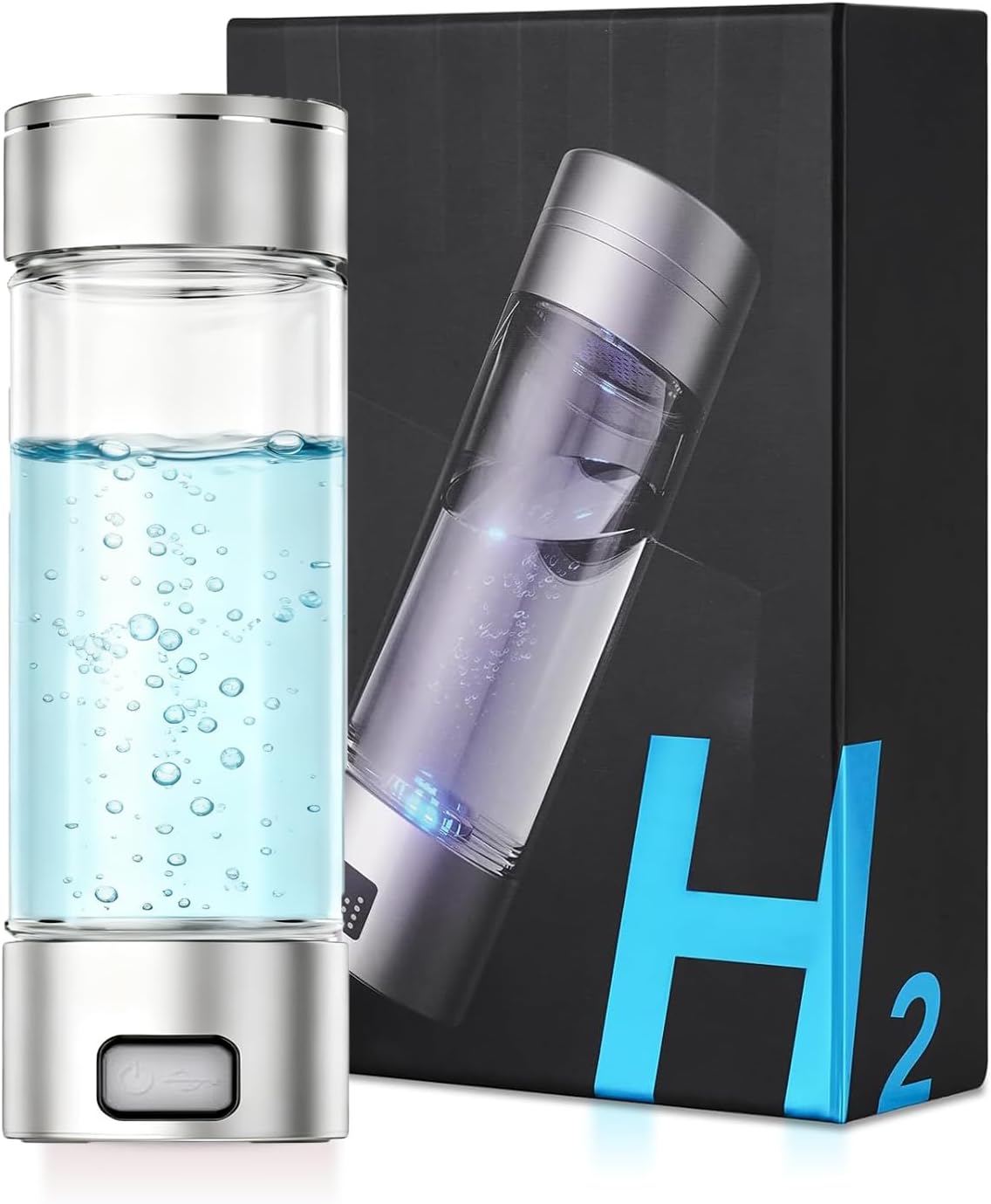 Hydrogen Water Generator, Hydrogen Water Bottle, 13,000 PPB, Portable Hydrogen Ion Maker, 13.5 fl oz 400 ml, High Concentration, Easy to Operate, Portable Water Purifier, Wife, Husband, Birthday