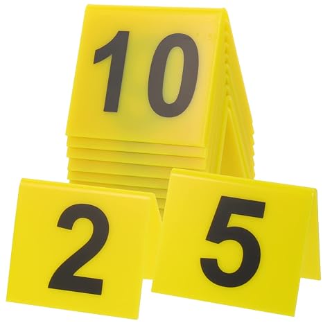 10pcs Evidence Markers Crime Scene Yellow Signage for Crime Scene Decorations Table Number Cards Detective Party Supplies