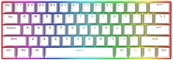Redragon K630W-RGB Dragonborn Blue Switch%60 TR Q Beyaz Mekanik Kablolu Gaming (Oyuncu) Klavye