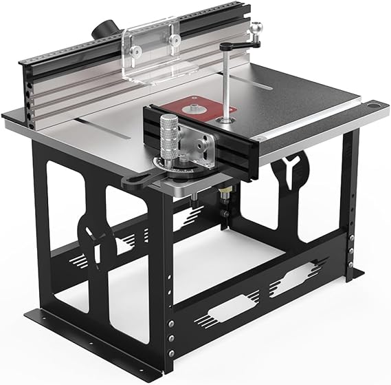 Bench Top Router Table, Full Size Portable Router Table, Workshop Table Router, Workbench Accessory (Black, Metric)