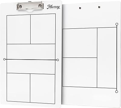 Murray Sporting Goods Dry Erase Coaches Clipboard | Double-Sided Dry Erase White Board