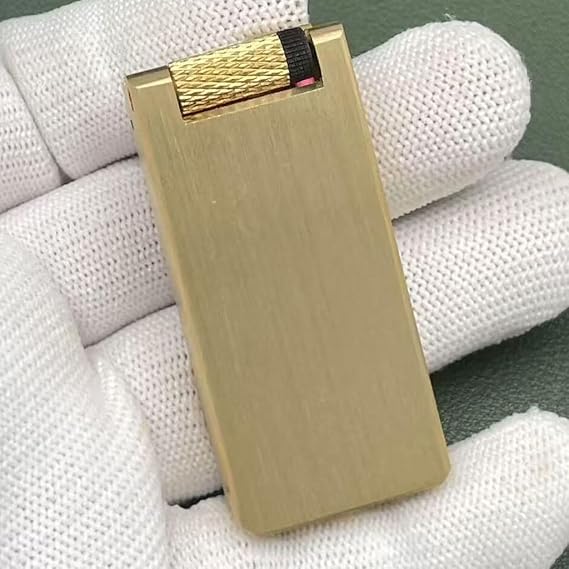 Antique Vintage Trench Lighter,Handmade Brass Craft,Kerosene Fluid Refillable, Soft Flame Flint Wheel Gift for Men Dad(Brass 3)