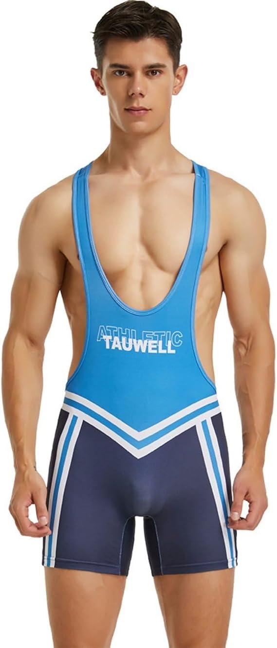 Men's Wrestling Singlet Athletic Leotard for Active Wrestling or Workout Jumpsuits Men's Sleeveless Sport Bodysuit